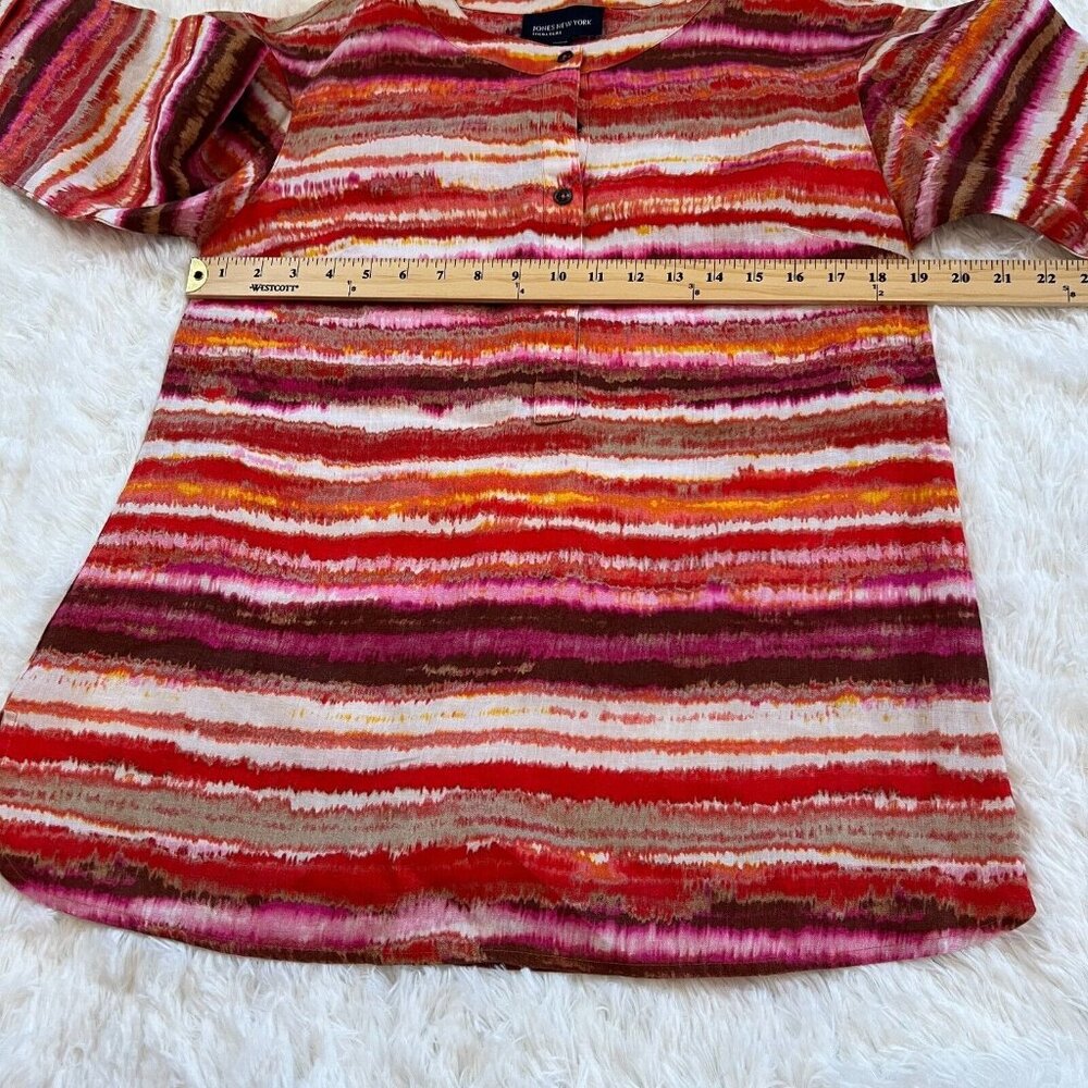 Jones New York Tunic Top Oversized Small 100% Linen Lagenlook Boho Artsy 12666x - Picture 7 of 8